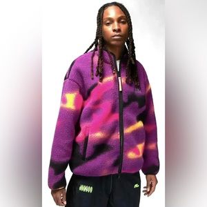 Nike Air Jordan Flight MVP Sherpa Winter Fleece Jacket Purple DV1611-705 Men XL